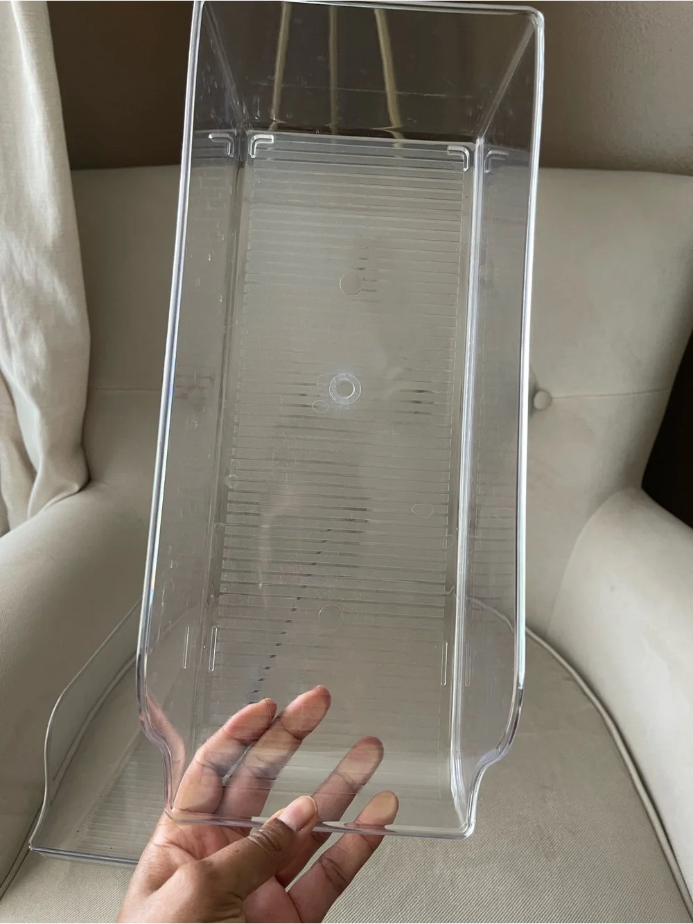 Set of 2 Clear Plastic Stackable Pantry & Fridge Organization Bins